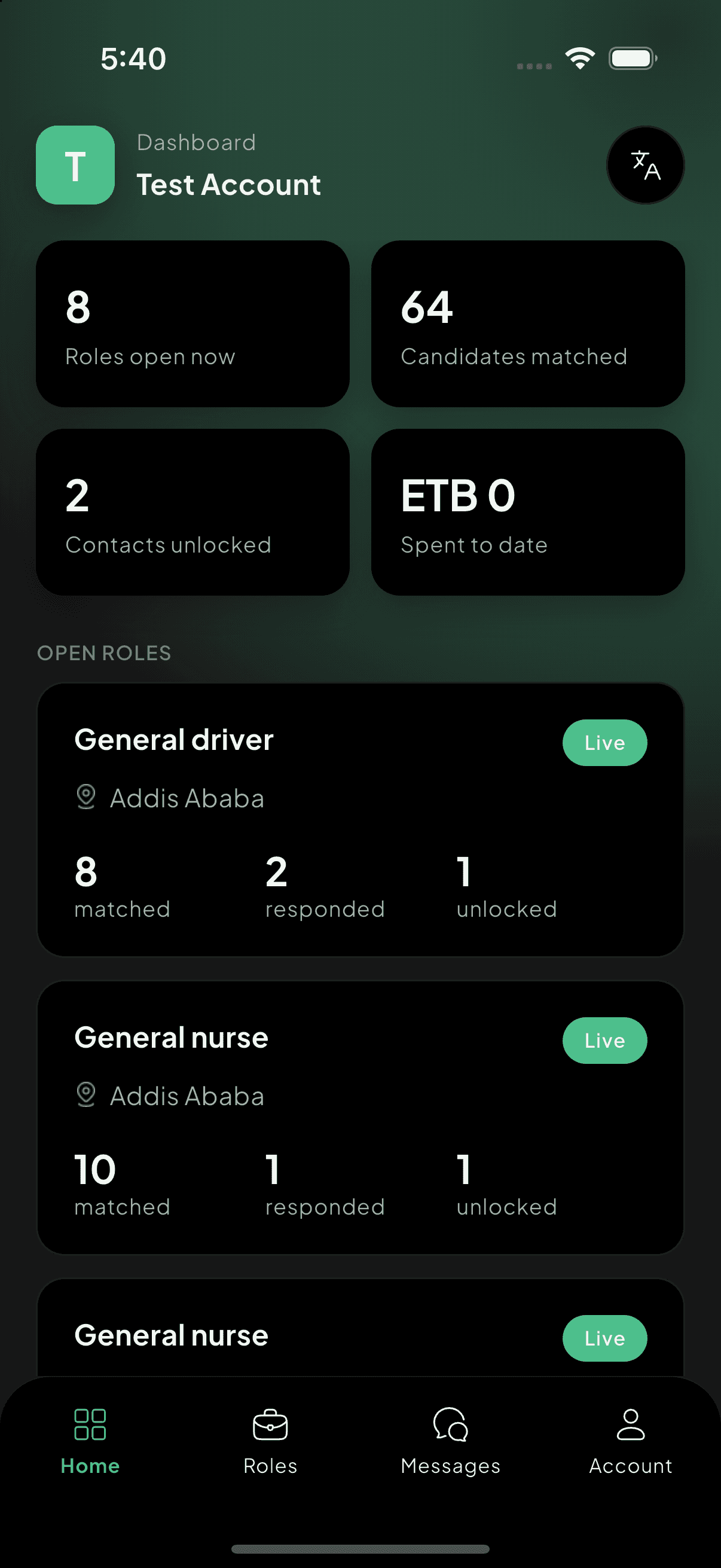 Every open role and its matches at a glance